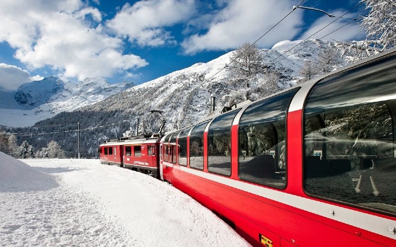 Bernina- & Glacier-Express im Winter 6