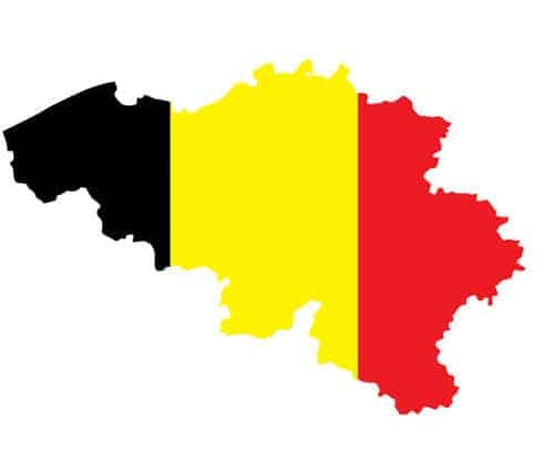Karte von Belgien mit Flaggenfarben