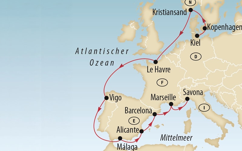 Rund um Westeuropa Costa Diadema 2