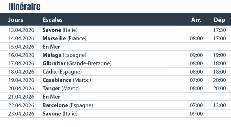RH476_Liegezeiten_FR2 Méditerranée & un brin d'Orient - Costa Favolosa 13