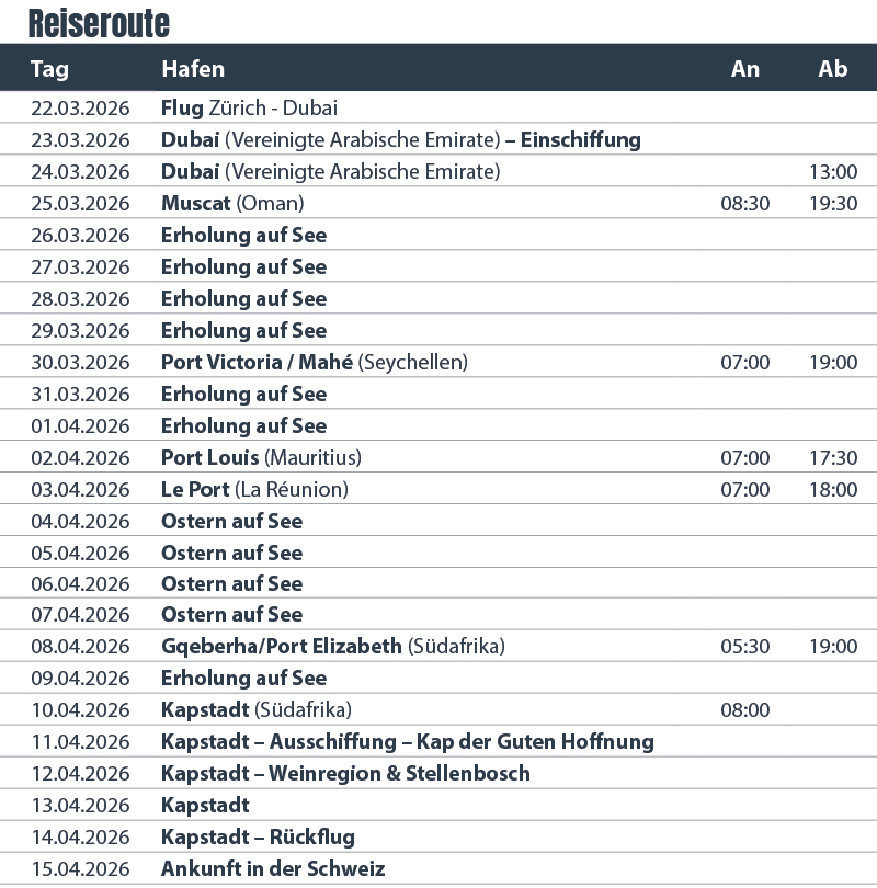 RH495_Von Dubai nach Kapstadt_Route DE Von Dubai nach Kapstadt - Mein Schiff 4 20