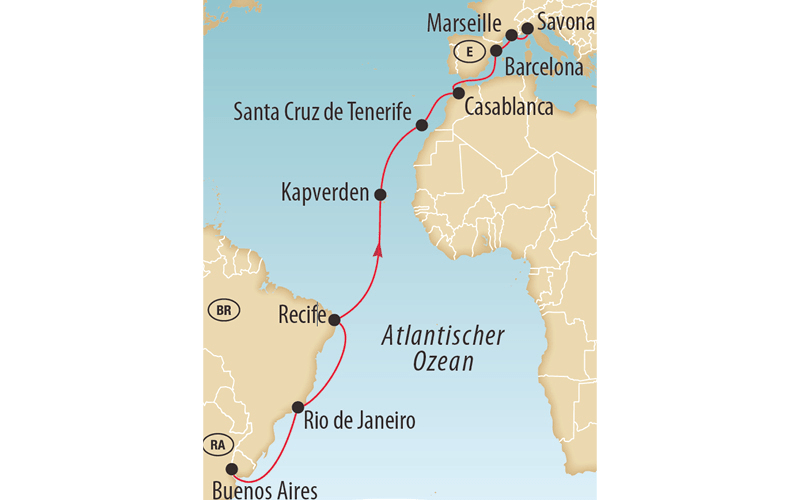 Transatlantik-Kreuzfahrt Costa Favolosa 12